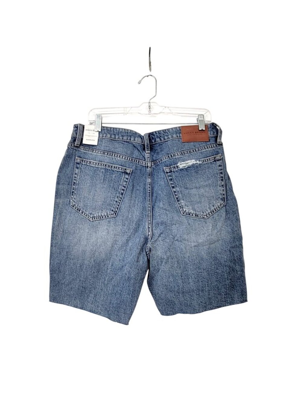 Lucky Brand High Rise Destroyed Denim Bermuda Shorts NWT - Picture 4 of 8